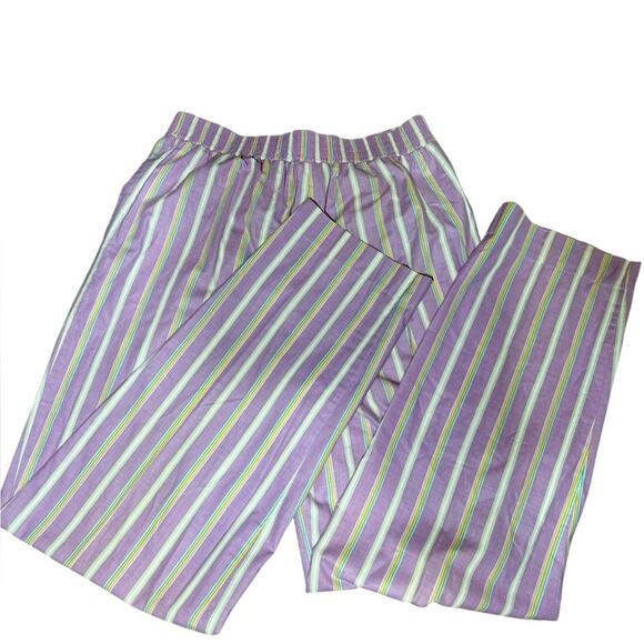 Vtg Pastel Striped Peplum Top Coord Pants Size 7/8 Femme Girlhood Core Coquette - Picture 6 of 8